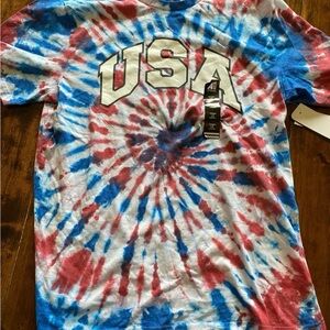 USA American Dream Patriotic Tie-Dye Tee LARGE NEW (RED, WHITE, BLUE)